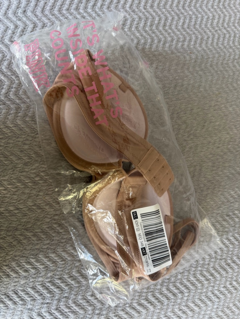 Victoria’s Secret Pink Strapless Push Up Bra Nude 34B NWT Multiway - Picture 9 of 9